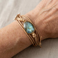 Vintage Leather Stone Bracelet