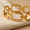 Circular Gold Plated Bangle Bracelet