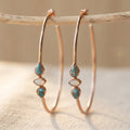 Turquoise  Handmade Boho Hoop Stone Earrings