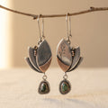 Boho Silvery Irregular Turquoise Geometry Earrings
