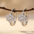 925 Sterling Silver Luxury Silver Floral Moissanite Earrings