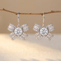 925 Sterling Silver Elegant Floral Moissanite Earrings With Radiant Ce
