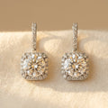 925 Sterling Silver Elegant Moissanite Halo Stud Earrings Wholesale In Earring