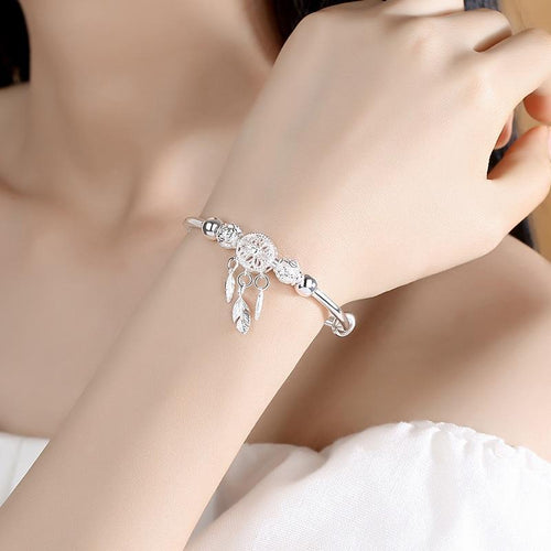 Verstellbares Traumfänger-Armband aus 925er Silber